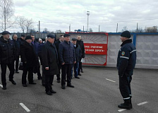 Показательные учения по тушению пассажирского вагона на базе ПАСП Витебск