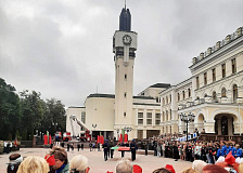 Торжественное мероприятие по поднятию Государственного флага Республики Беларусь.